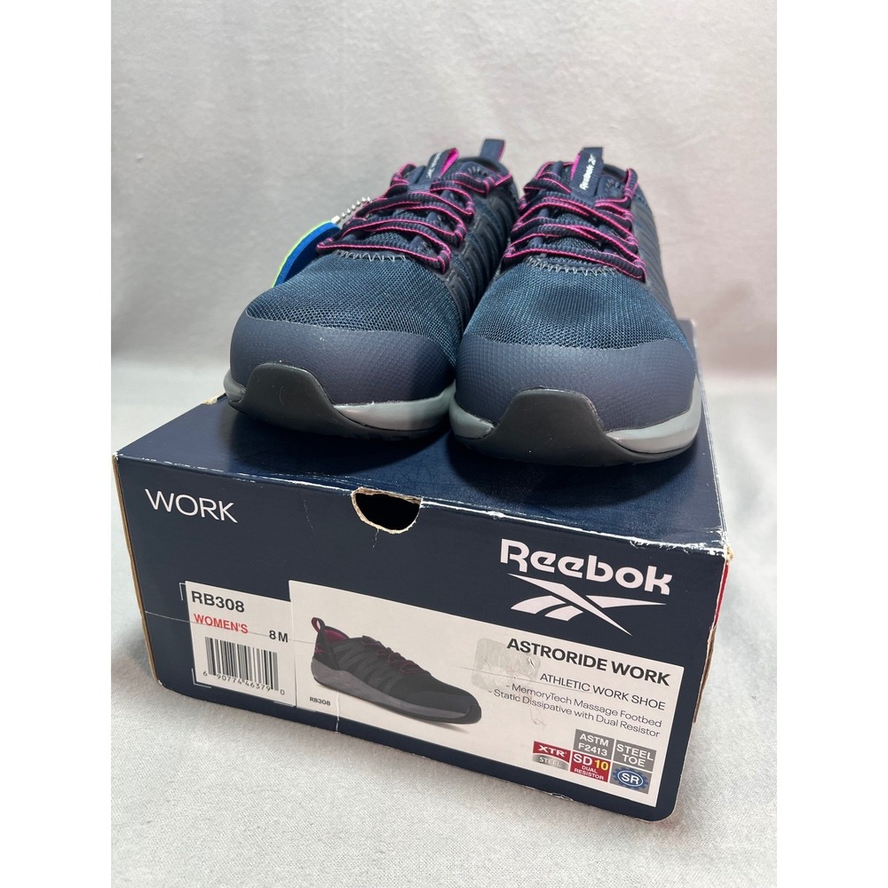 Reebok Astroride RB308 Athletic Steel Toe Work Dark Navy Purple ASTM F2413 8M